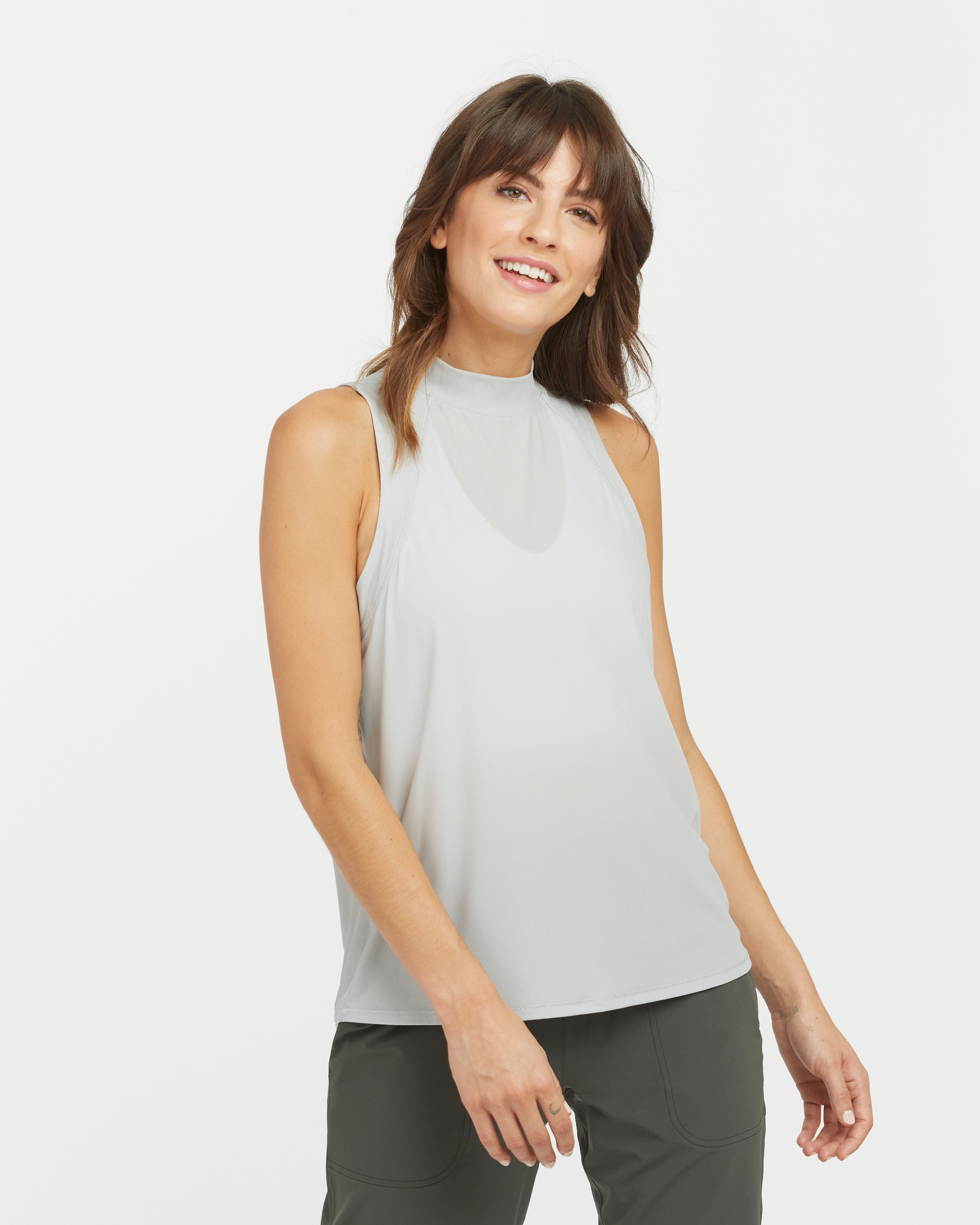 Image of Spanx Women's Go Lightly Ribbed Mock Neck Tank Top