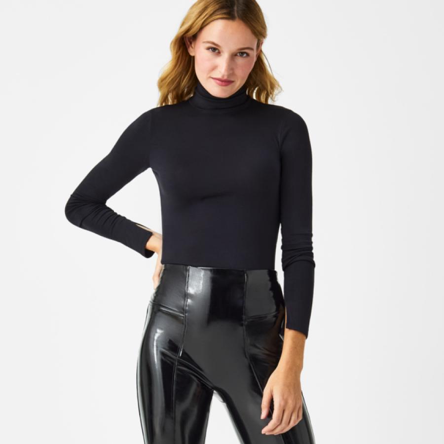 Spanx Black Faux Patent Leather Leggings  Wild Mabel Clothing Co. – L. Mae  Boutique