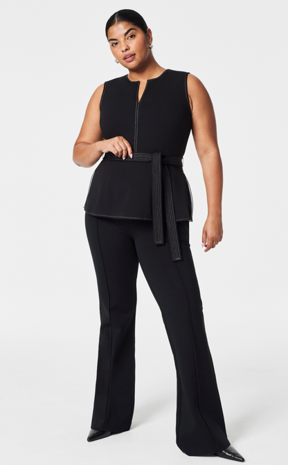 All dressed up and nowhere to go. These new @spanx perfect double slit  pants are beyond chic - look so elevated but feel like sweats!! Us