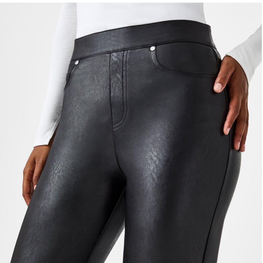 Leather-Like Pull-On Flare Pant for Women