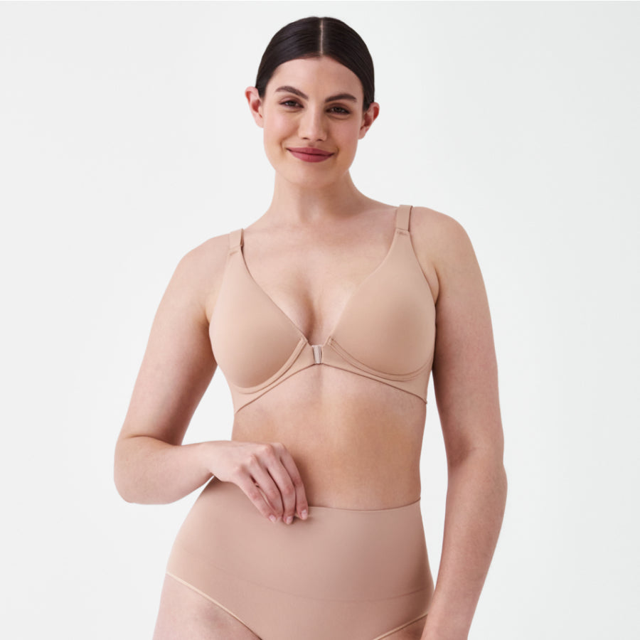 Spanx Pillow Cup Signature Push-Up Plunge Bra, Soft Nude