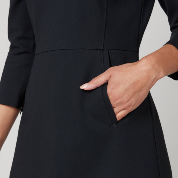 Spanx Perfect A-Line 3/4 Sleeve Dress Black