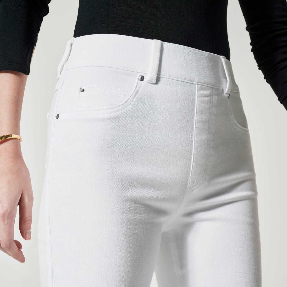 SPANX Women's White Skinny Jeans, White, X-Small 