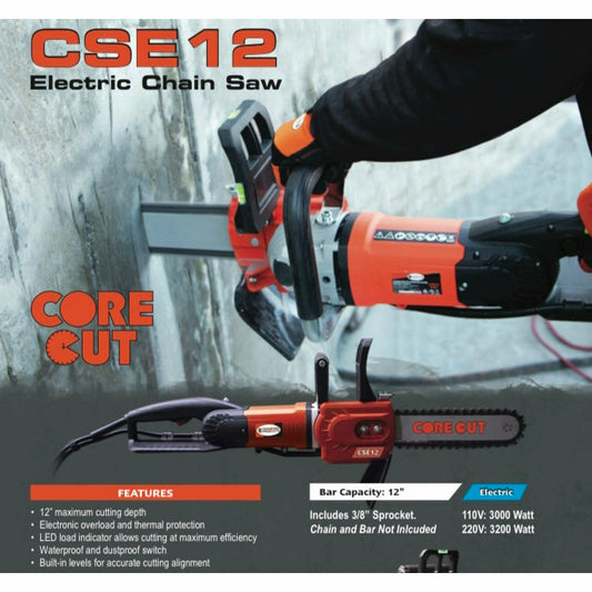 Senix CSE12-M 16 12 Amp Electric Corded Chainsaw with Oregon Bar & Chain, Blue