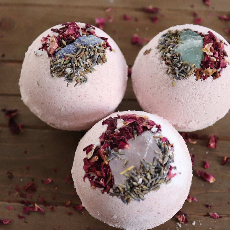 bath bombs with crystals