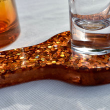 Load image into Gallery viewer, Copper Colored Shot Glass Holder • Shot Glass Paddle • Beer Flight
