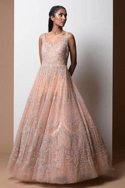 peach gown