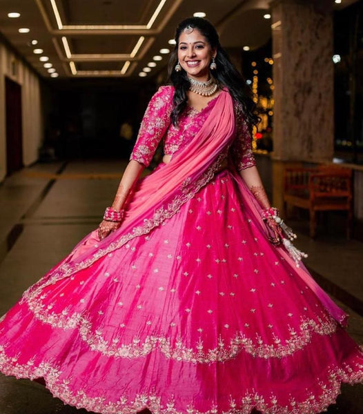 Pink Wedding Wear Lehenga