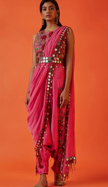 dhoti style saree drap