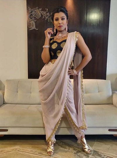 dhoti style saree