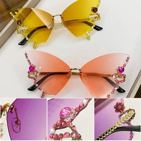 Kaufen Sie die neuesten Sonnenbrille mit Schmetterlingsdiamanten