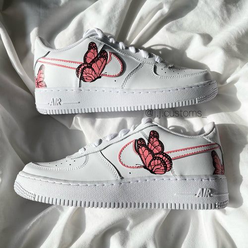 Blue Butterfly Nike Air Force 1 Shoes – Juliana's Craft Boutique