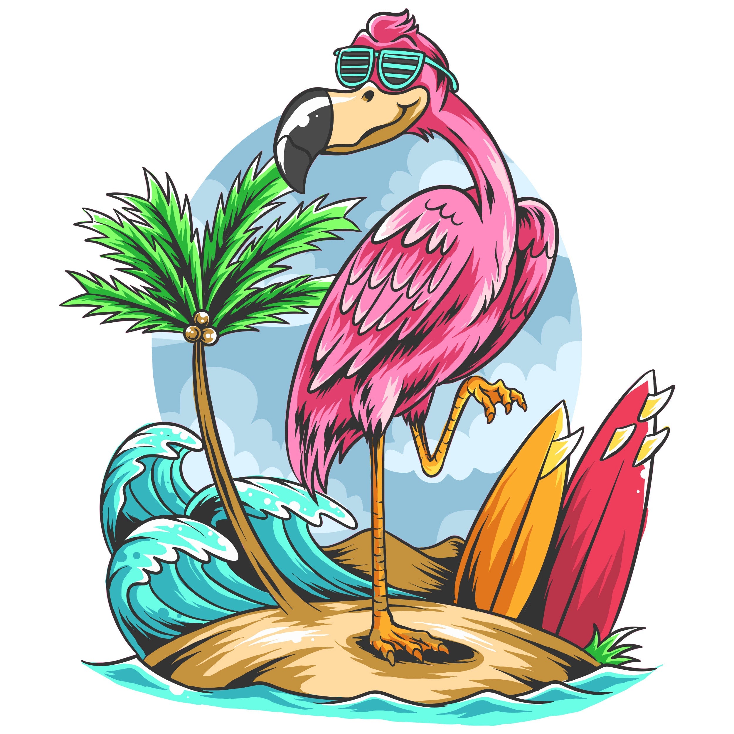 CUTE BEACH FLAMINGO | Four Wheel Covers | Reviews on Judge.me