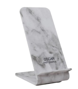 Oscar Fast Charging Wireless Charging Stand - White Marble