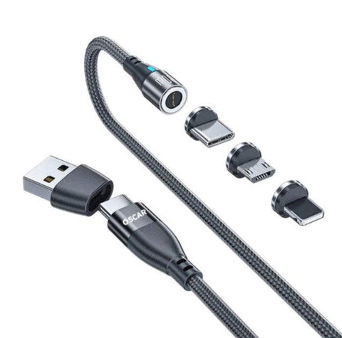 Oscar 3 in 1 Magnetic 100W Fast Charging Cable (1M / 1.8M)