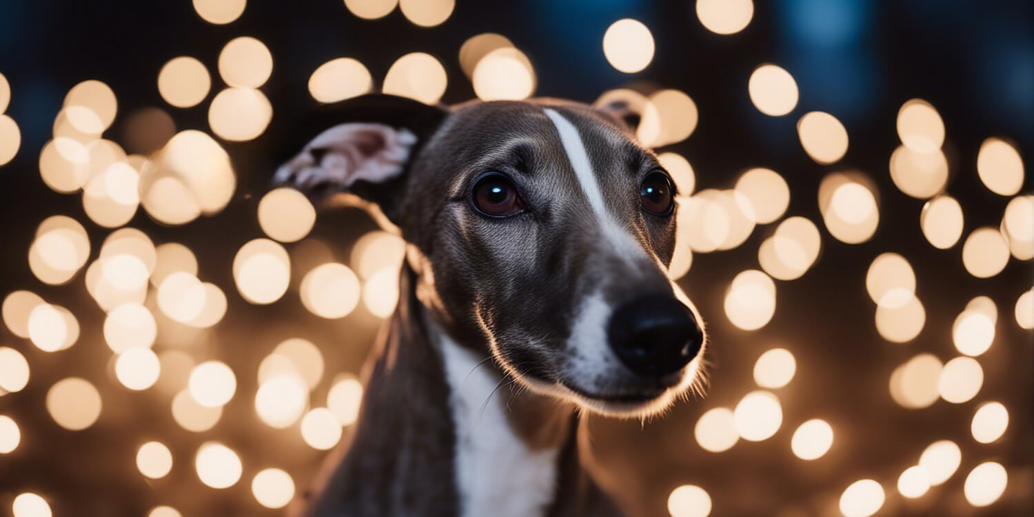 Windhund Stress Angst Feuerwerk Licht und Lärm