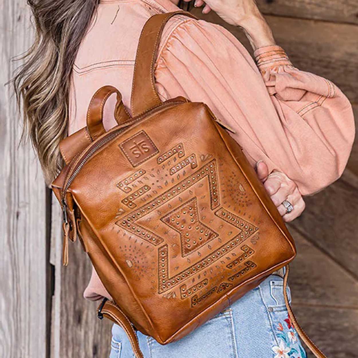 STS Ranchwear Catalina Croc Mini Backpack in Brown