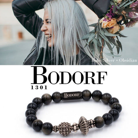 Boho Silver Obsidian 