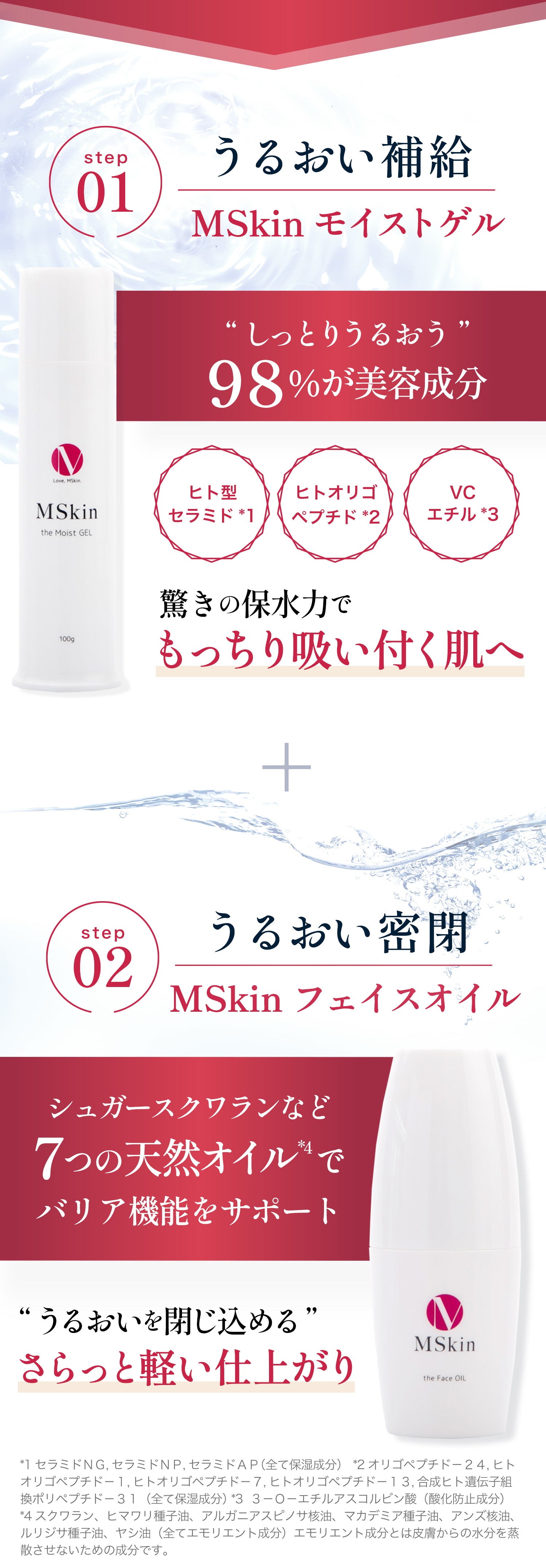 MSkinモイストゲル・フェイスオイル 2ステップスキンケアセット – MSkin公式オンラインストア