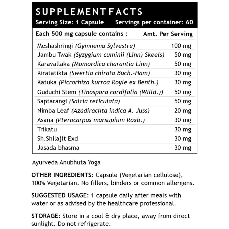 INLIFE Diastan Diabetes Care Ayurvedic Supplement - 60 Vegetarian Capsules