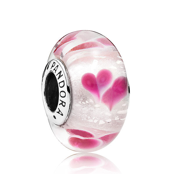 pandora glass heart charm