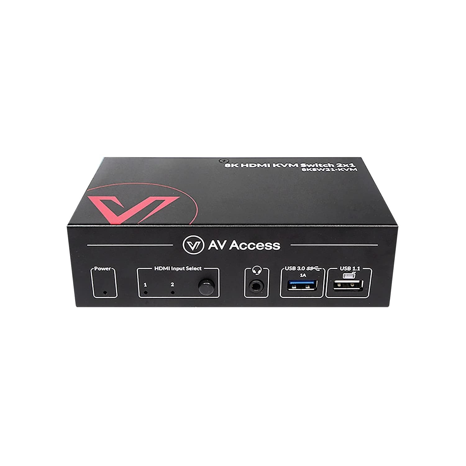 AV Access HDMI 2.1 KVM Switch 2 tietokonetta 1 näyttö, 8K30Hz, 5x USB-A