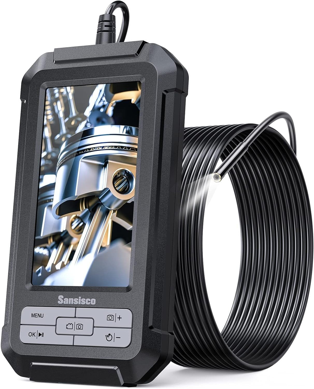 DS350 Endo-/Borescope-kamera 1080P digitaalinen tarkastuskamera, 5 m kaapeli 5,5 mm IP67 4,3 tuuman LCD-näyttö, 6x LED