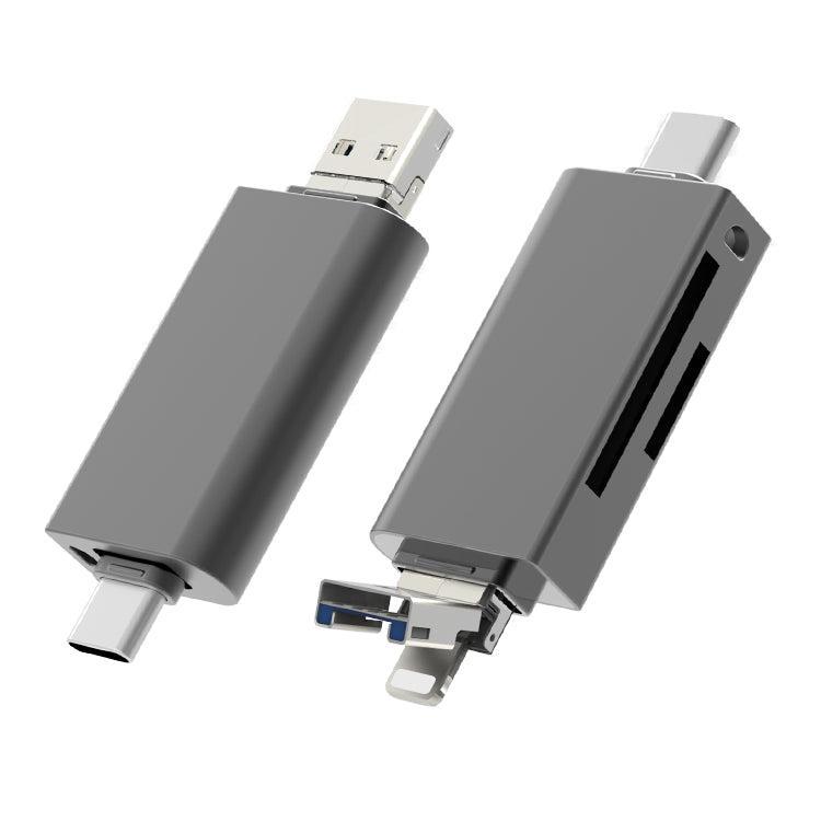 NÖRDIC OTG -kortinlukija 3 in 1 USB-C + Lightning + USB-A 3.0 -tuki SD / TF Micro SD -kortille Jopa 2TB 5Gbps
