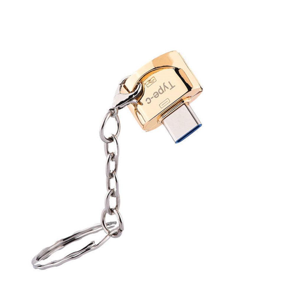 NÖRDIC USB-A 3.1 OTG naaras - USB C -urossovitin 5Gbps Alumiininen kultainen synkronointi ja lataus OTG USB-C -sovitin