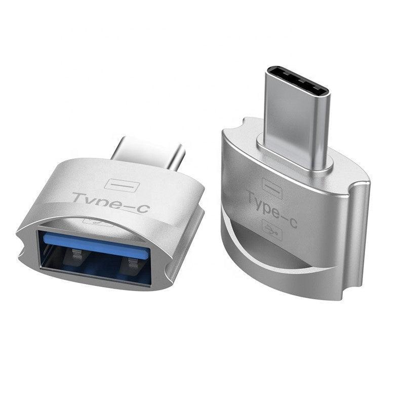 NÖRDIC USB-A 3.1 OTG naaras-USB C-urossovitin 5Gbps alumiini hopea synkronointi ja lataus OTG USB-C sovitin
