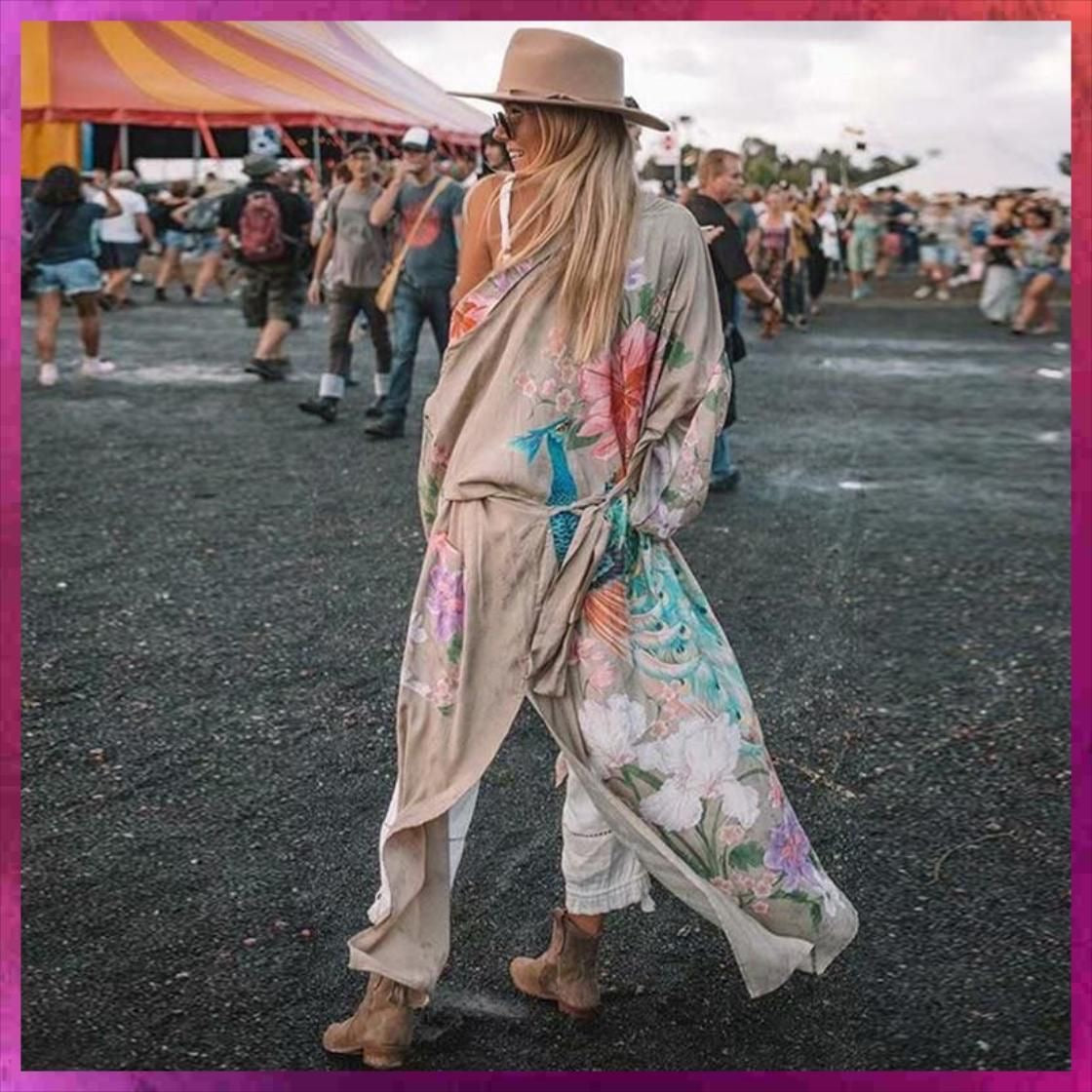 ‘La Dolce Vita’ Peacock Bohemian Kimono, Boho Summer Kimono ...