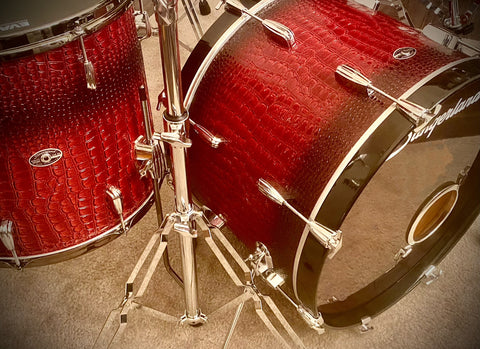 DrumPickers Vintage Slingerland 1972 Drum Kit Remodel in Gator-Back Red