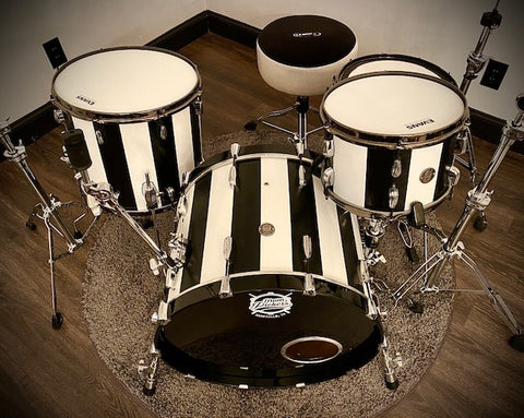 DrumPickers Van Halen Tribute Black & White Stripe Drum Set