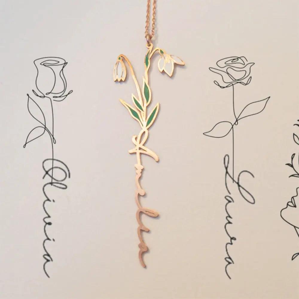 Bella & Wren Design | Raquel Rosalie Birth Flower Necklace