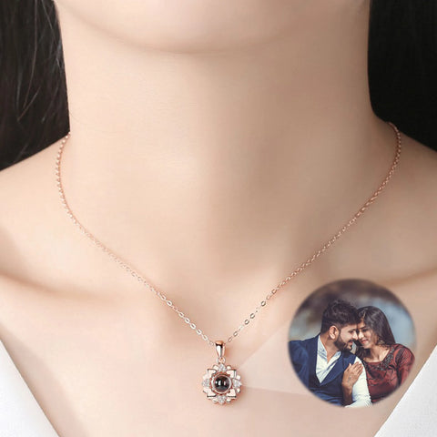 flower photo projection necklace