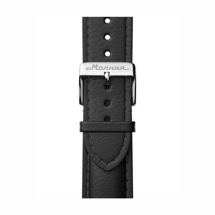 BLACK GENUINE LEATHER WITH BLACK STITCHING BAND 22 Mm