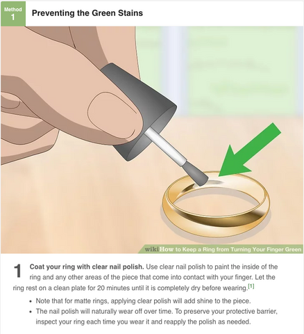 prevent ring finger green