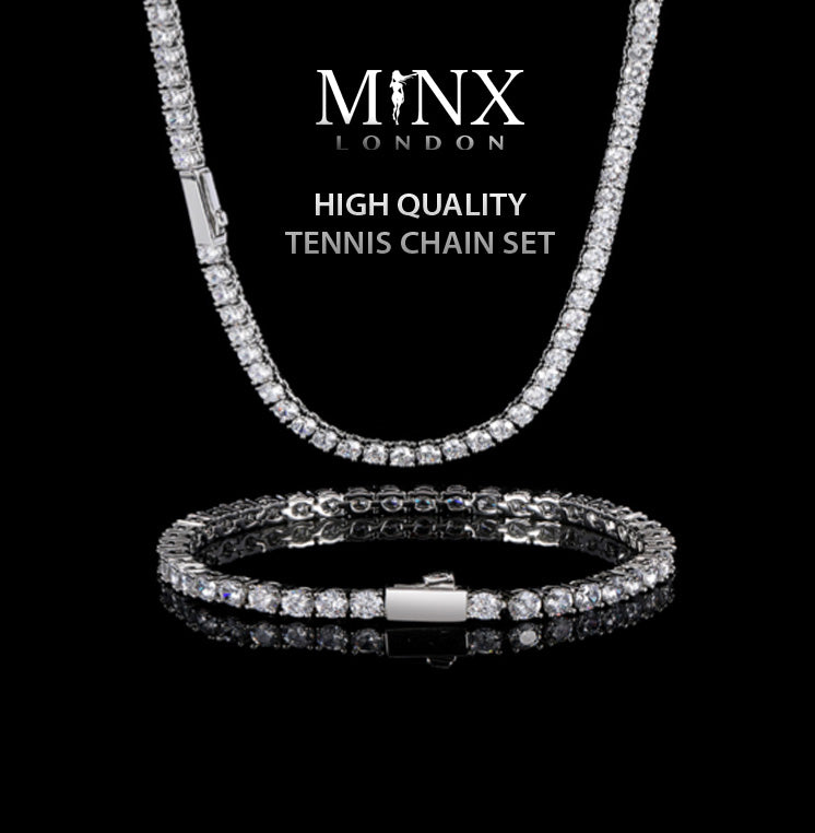 Tennis Heart Necklace & Bracelet Set – Rock Your Presence LLC.