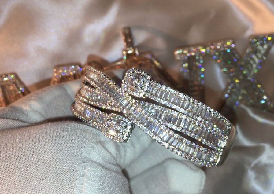 Diamond Bangle | Baguette Bracelet | Diamond Bangle – Minx London