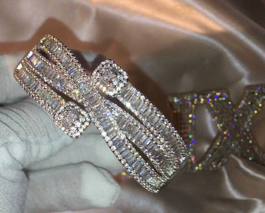 Diamond Bangle | Baguette Bracelet | Diamond Bangle – Minx London