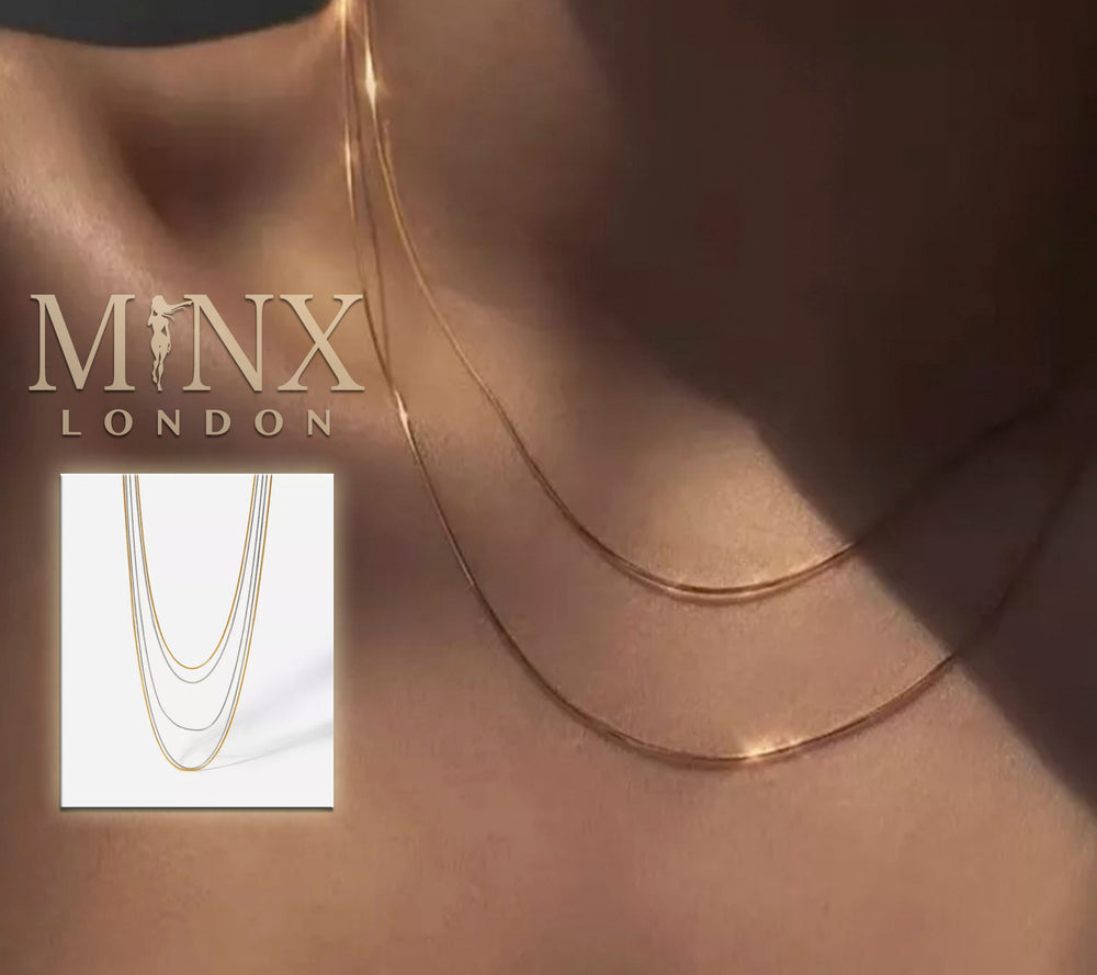 4mm Rose Gold Herringbone Chain Necklace | Classy Women Collection