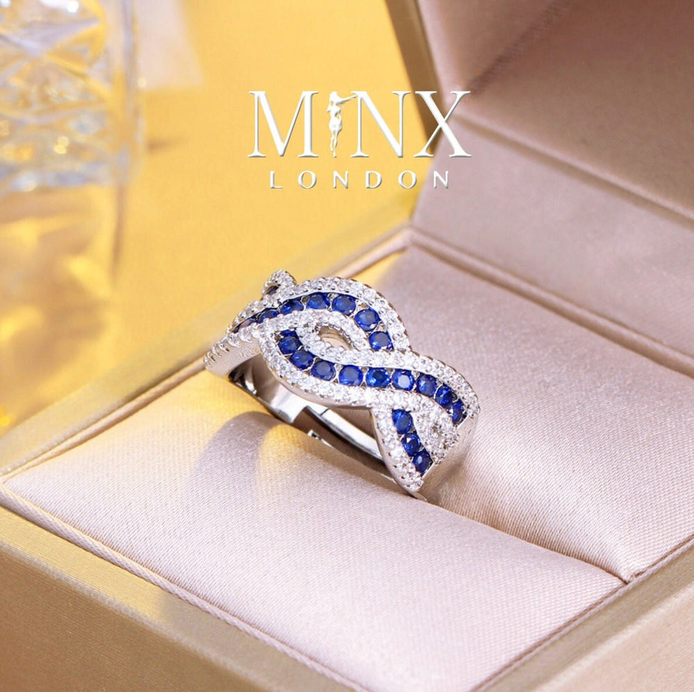 Hexagon cut blue sandstone ring rose gold silver for women vintage uni –  Ohjewel