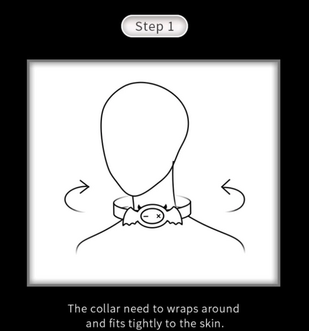 how to wear qiui devil collar step 1