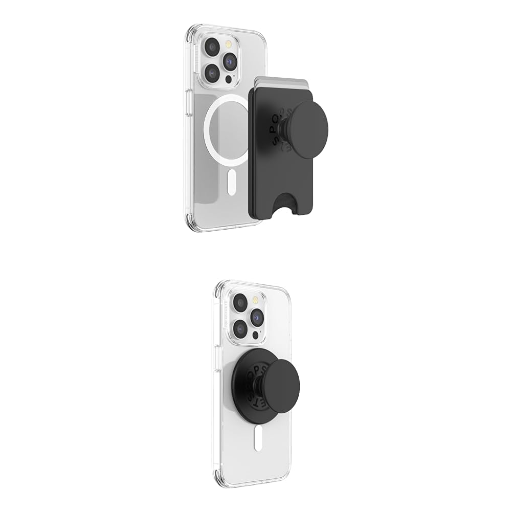 PopSockets Phone Wallet and Grip Bundle with MagSafe Adapter Ring - Card Holder, Expanding Stand, Wireless Charging Compatible