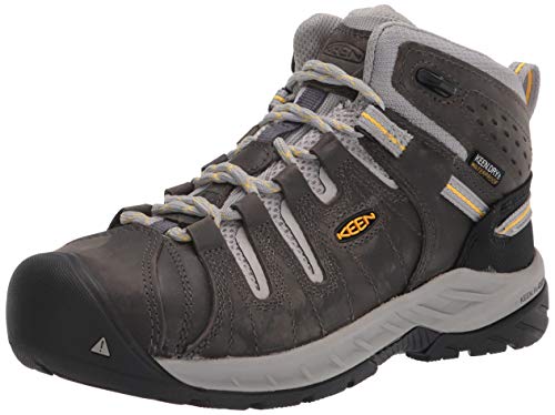 KEEN Utility womens Flint 2 Mid Steel Toe Waterproof Work Construction Boot, Magnet/Vapor, 8.5 US