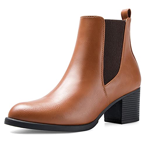 COASIS Women's Chelsea Boots Chunky Block Heel Slip On Ankle Booties with Elastic Sided