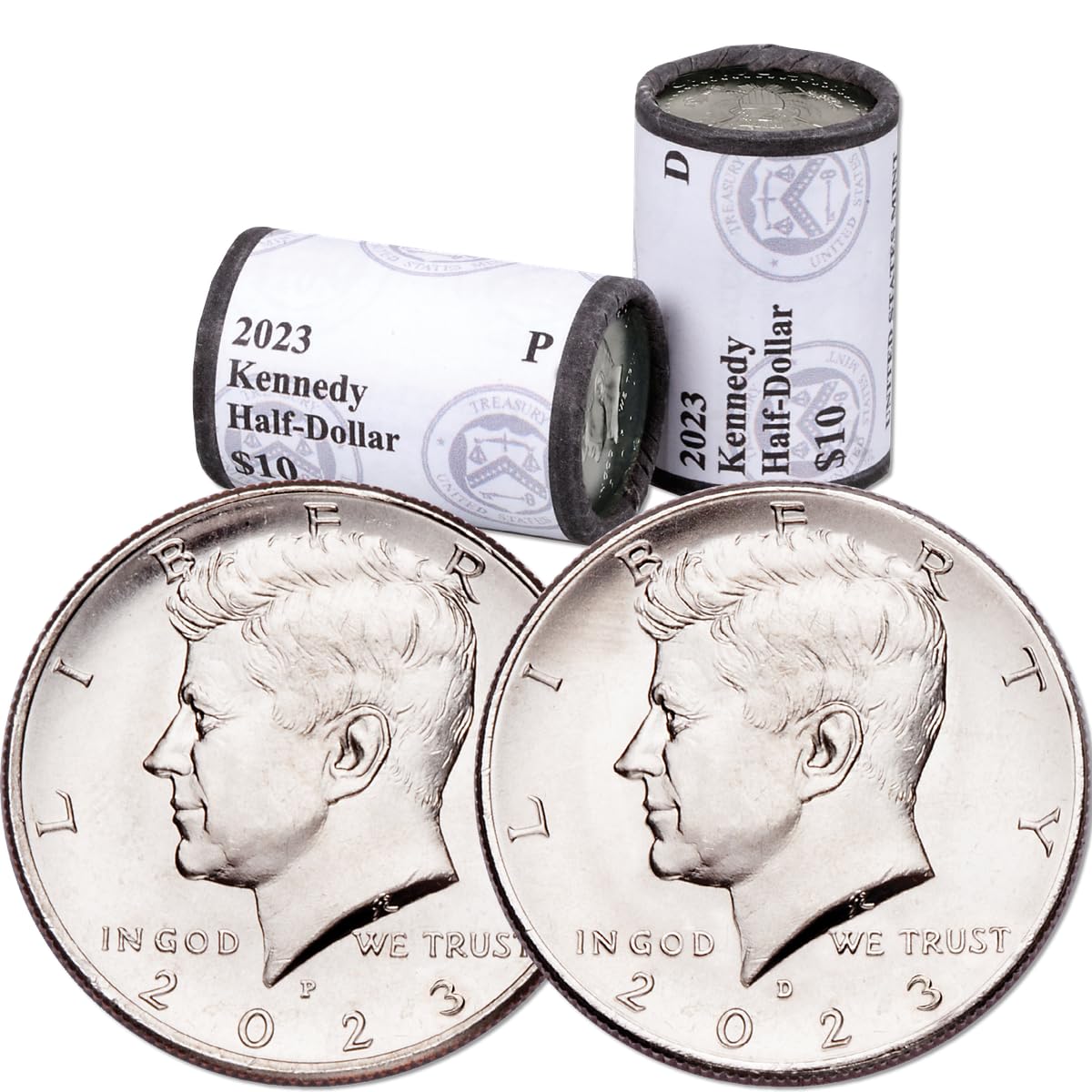 2023 P&D Kennedy Half Dollar 2-Roll 40-Coin Set in Tubes Uncirculated