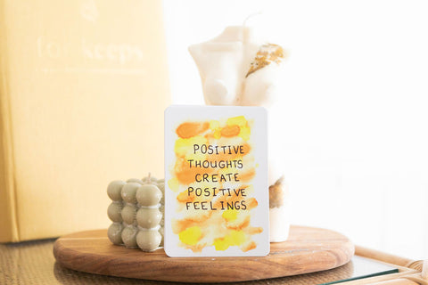 positive thoughts create positive feelings affirmation card for kids