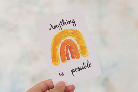 kids affirmation card anything is possible