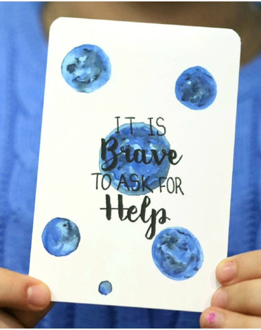 kids affirmation card. it is brave to ask for help